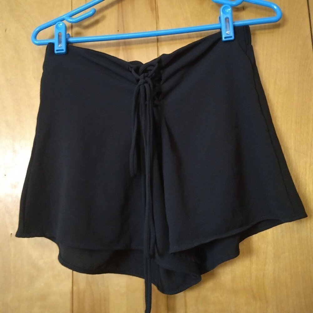 Twinkle Brand Size Large Black Elastic Waist Drawstring Shorts Pull On Comfort